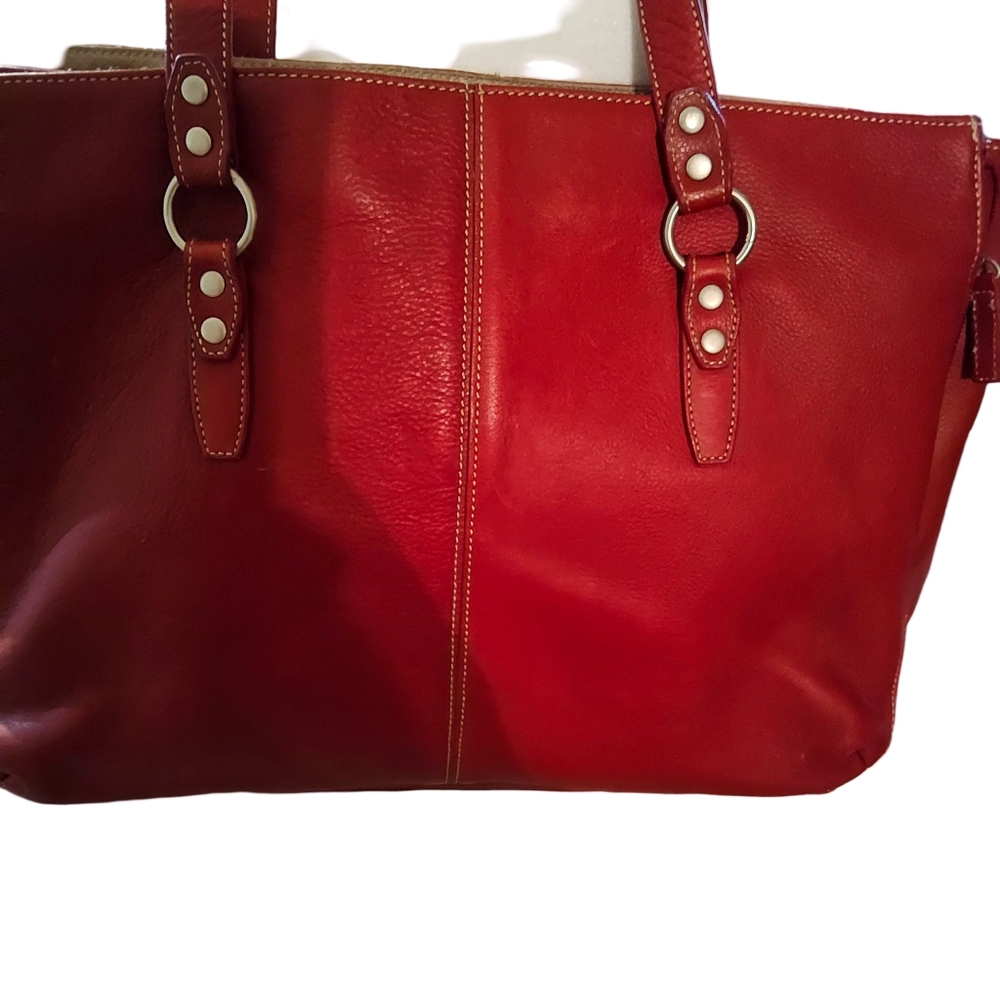 Buxton Red Leather Tote